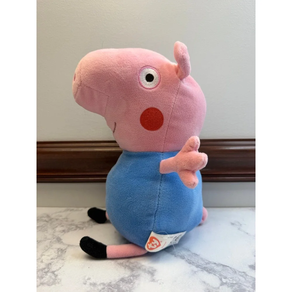 Ty Peppa Pig George Pig Plush Set of 2 Bananas and George w/ Dinosaur Pink Blue